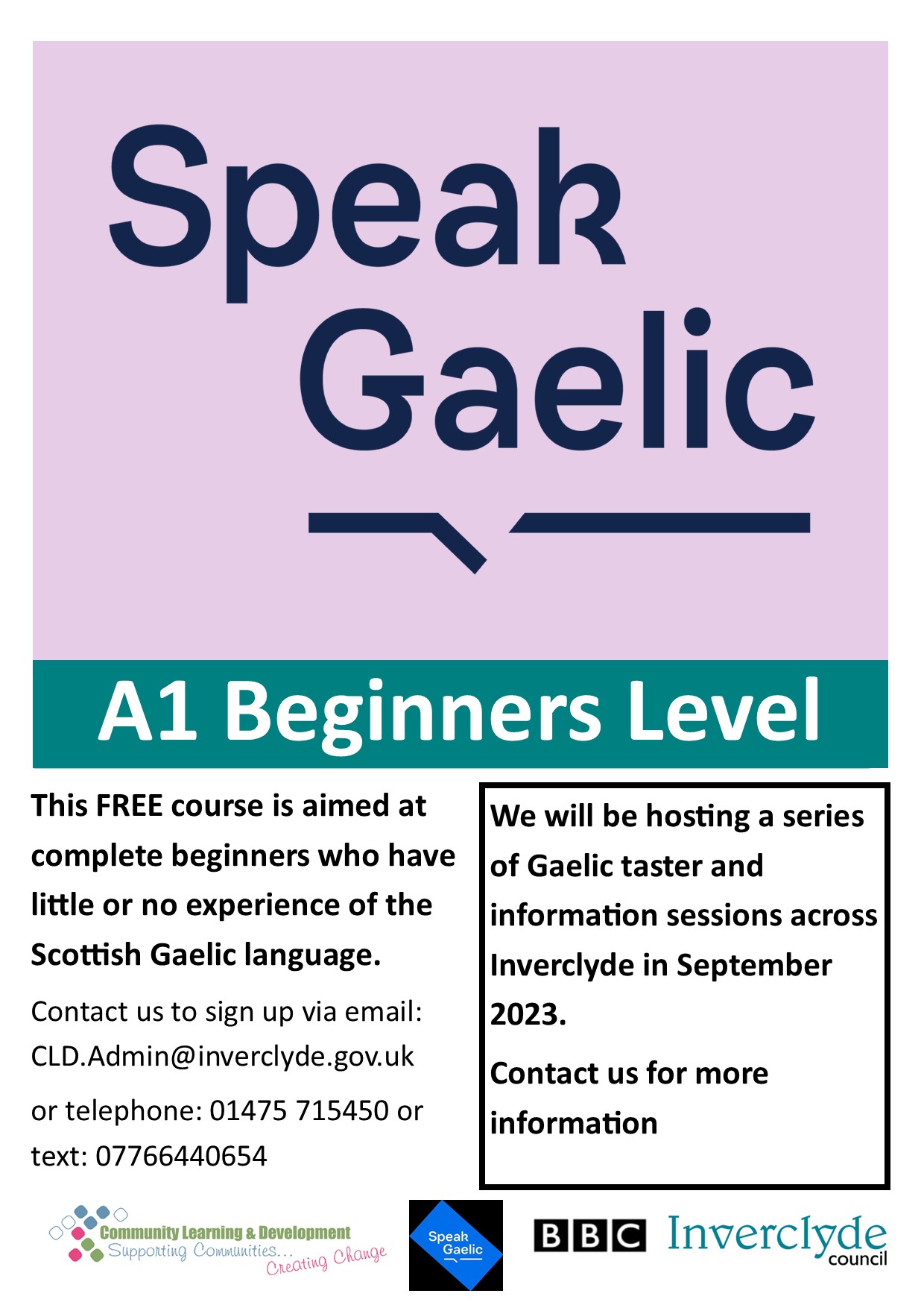 speak gaelic class beginners level starting in September 2023