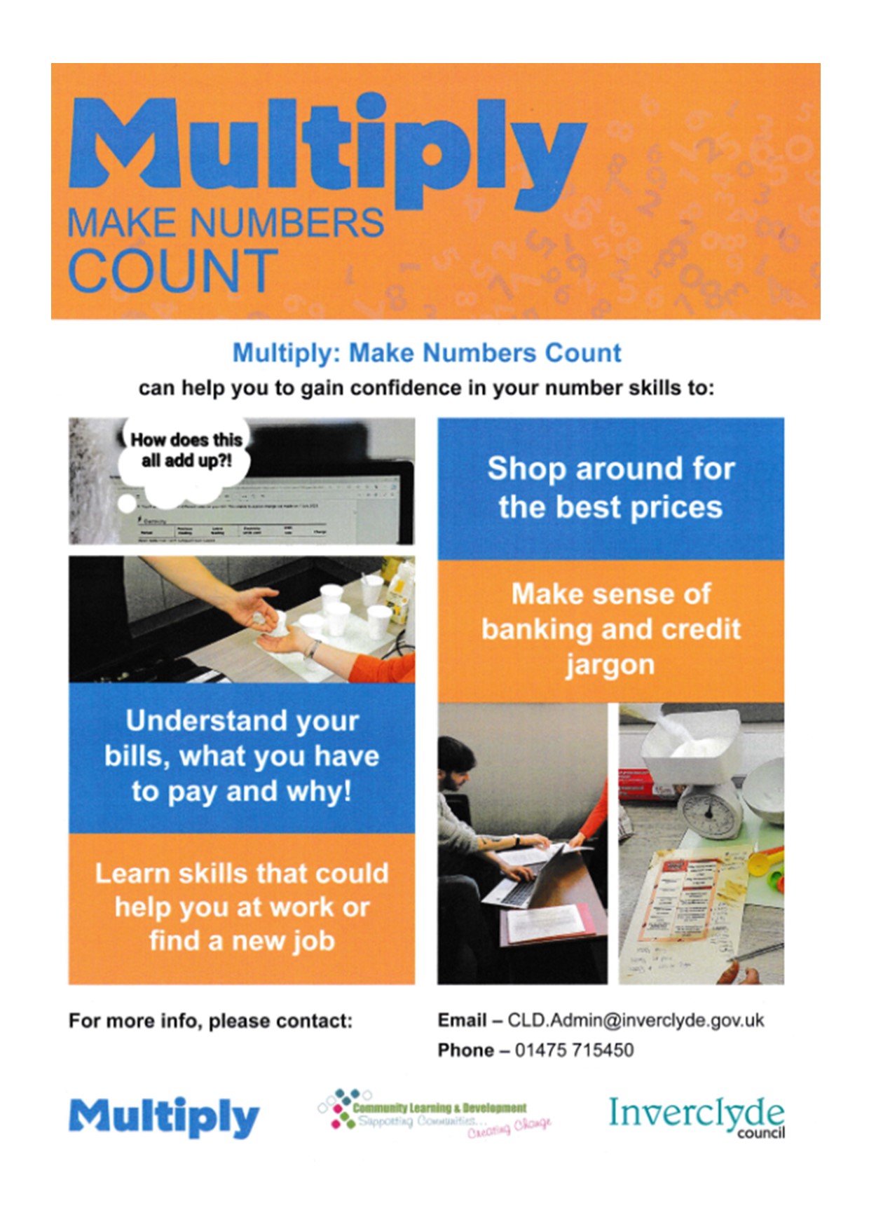 Multiply poster= Make numbers account